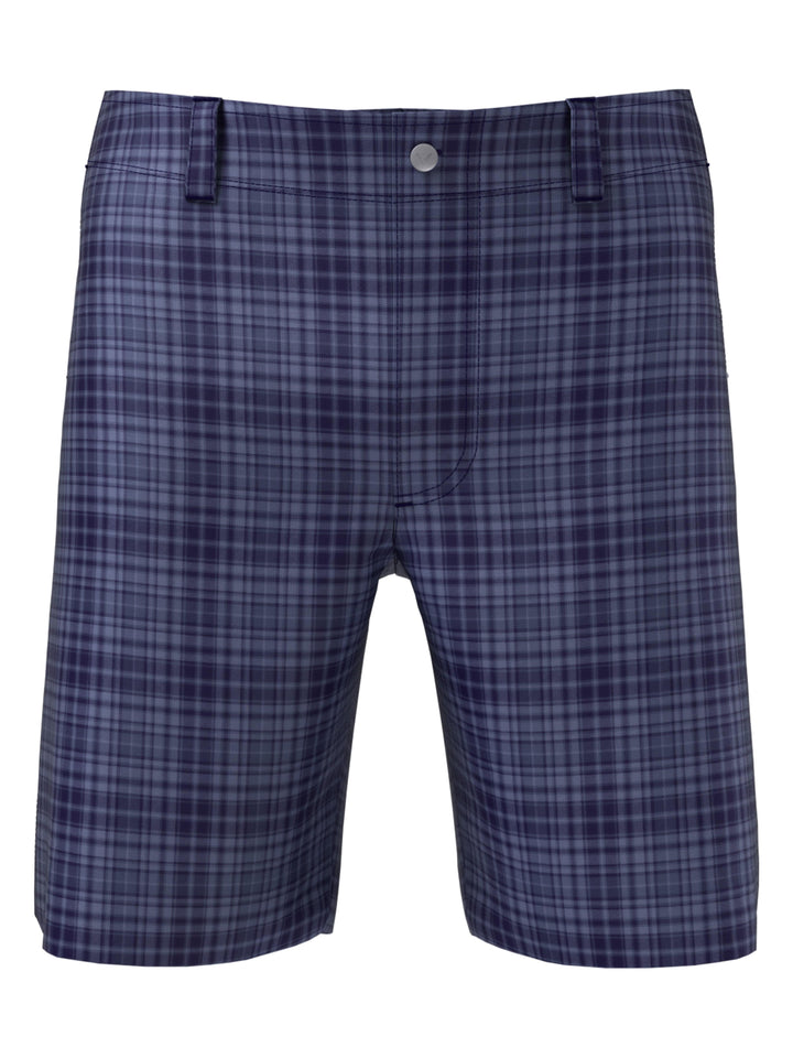 Flat Front Plaid Golf Short (Peacoat) 