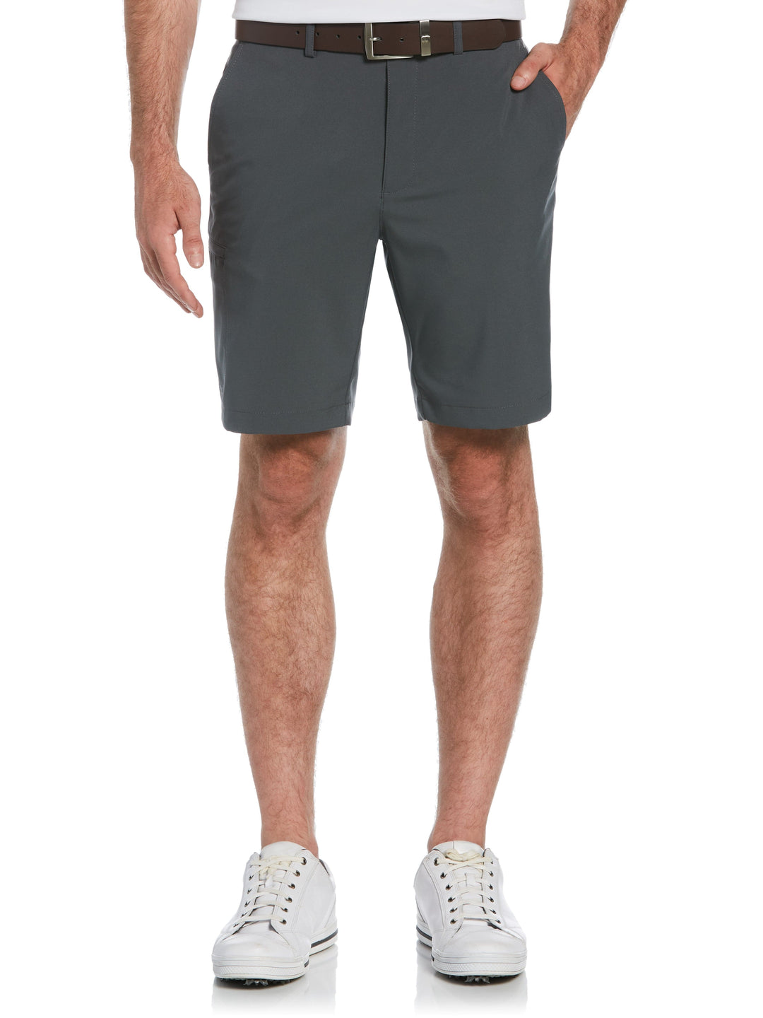 Men's Flat Front Solid Golf Short with Cargo Pocket | 9" Inseam