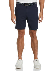 Flat Front Solid Golf Shorts (Black Iris) 