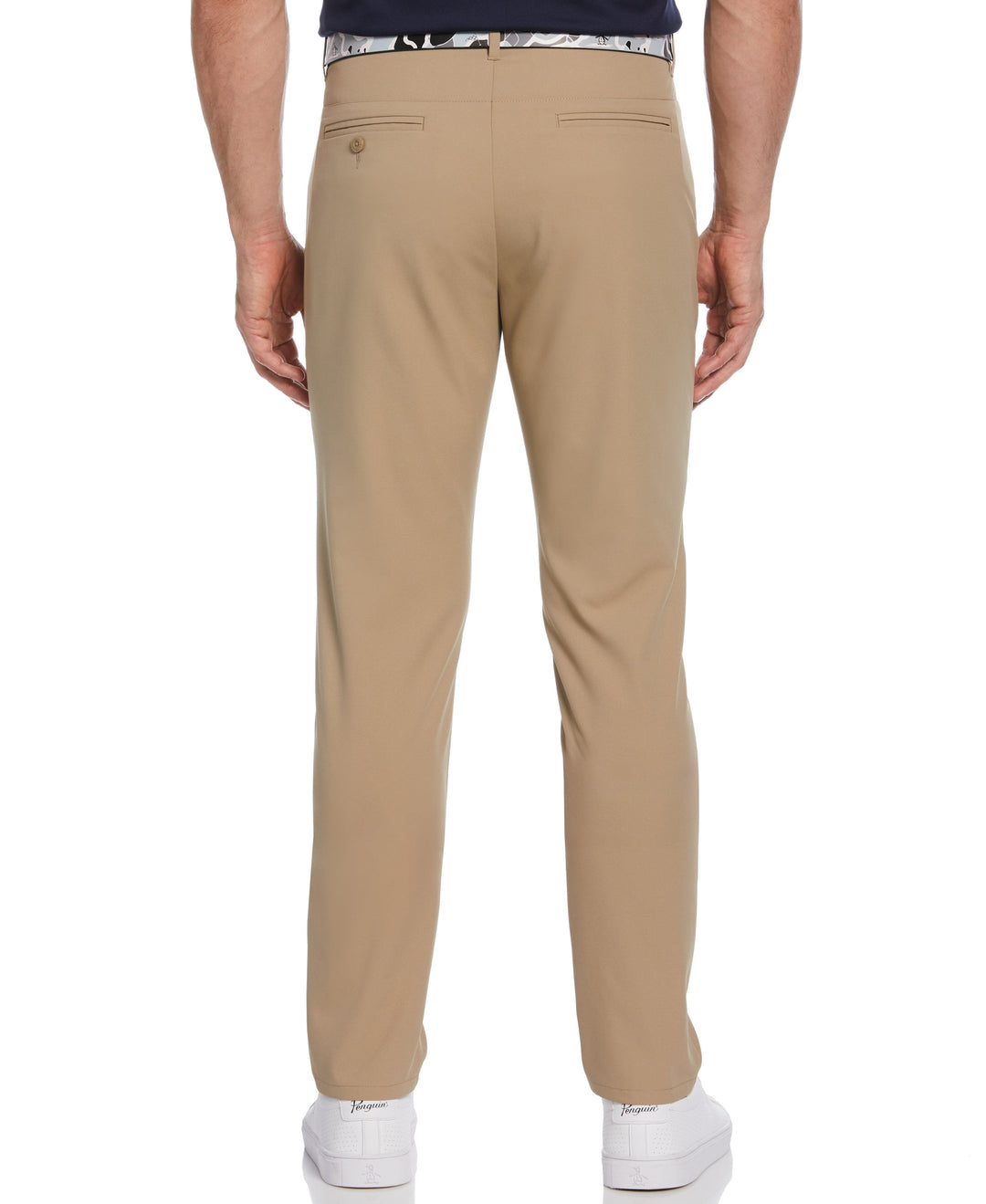 Flat Front Solid Golf Trousers (Chinchilla) 
