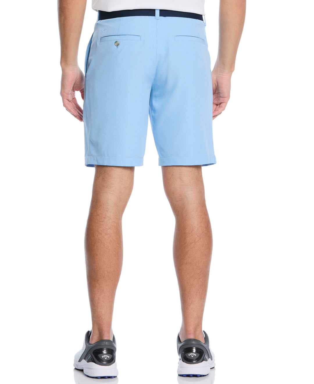 Textured Heather Flat Front 9-Inch Golf Short (Comet Sea Star Htr) 