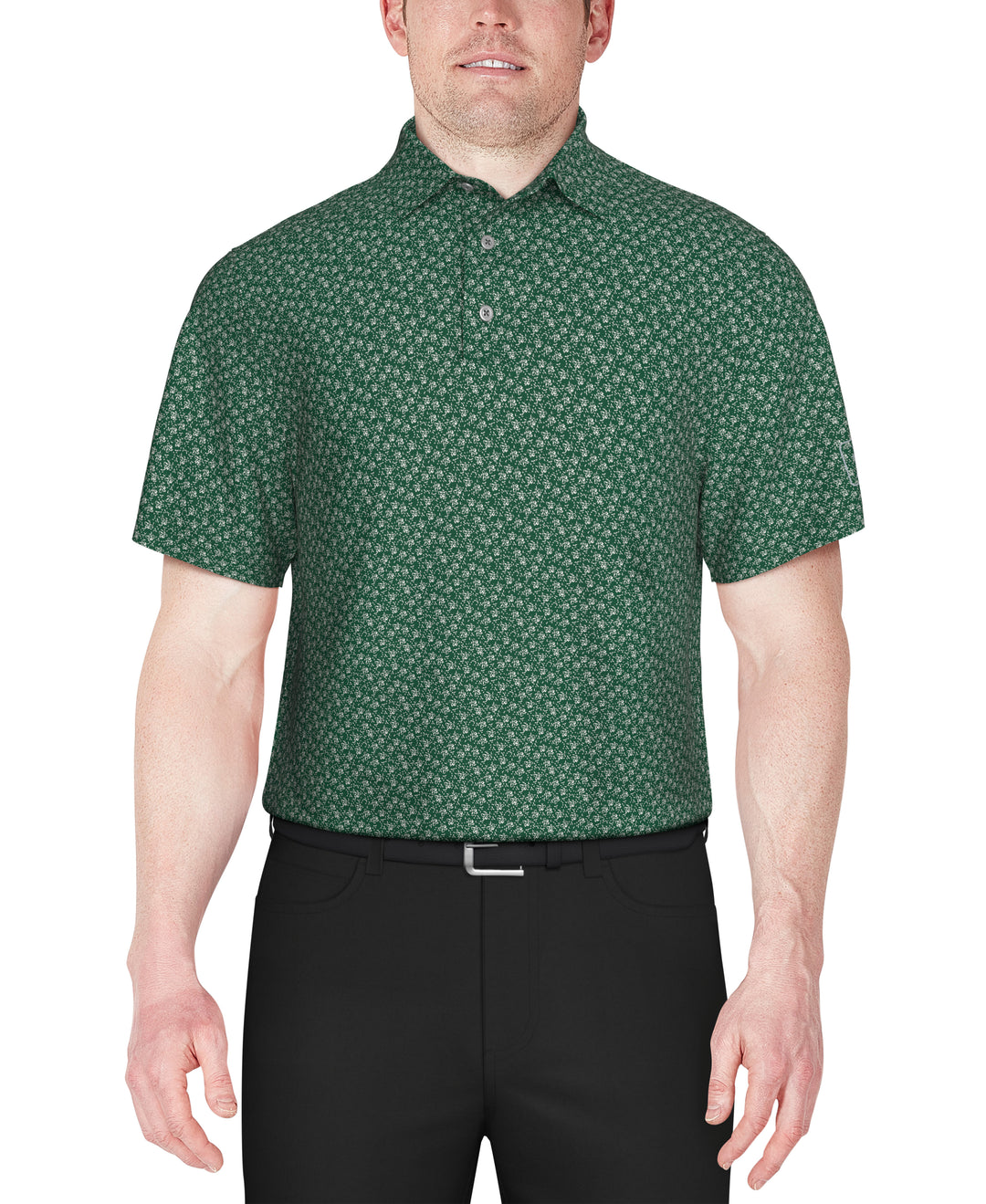 Floral Print Golf Polo (Storm) 