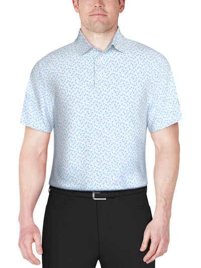 Floral Print Golf Polo (Bright White) 