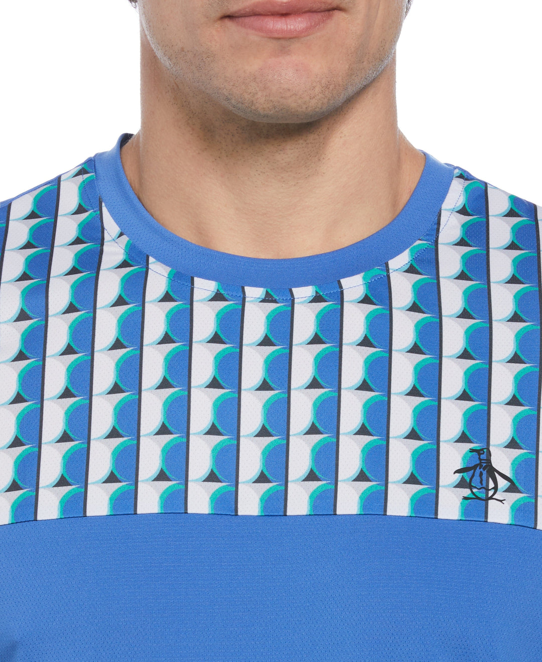 Geo Print Performance Short Sleeve Tennis T-Shirt (Nebulas) 