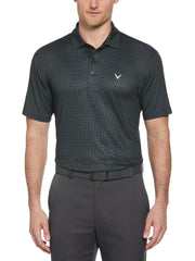 Gingham Print Golf Polo (Caviar) 