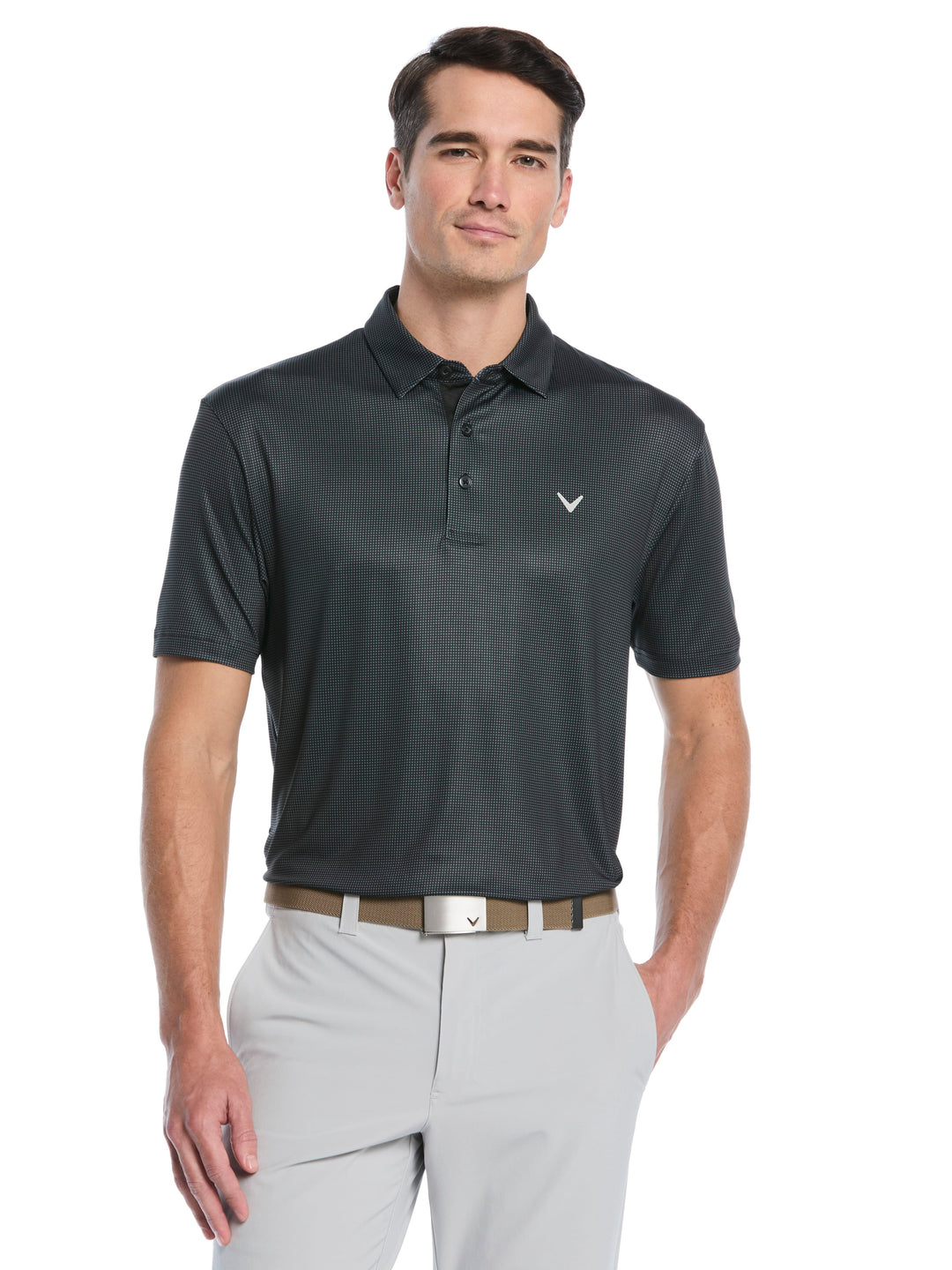 Men's Gingham Print Golf Polo
