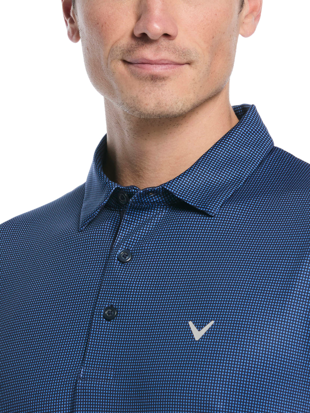 Men's Gingham Print Golf Polo
