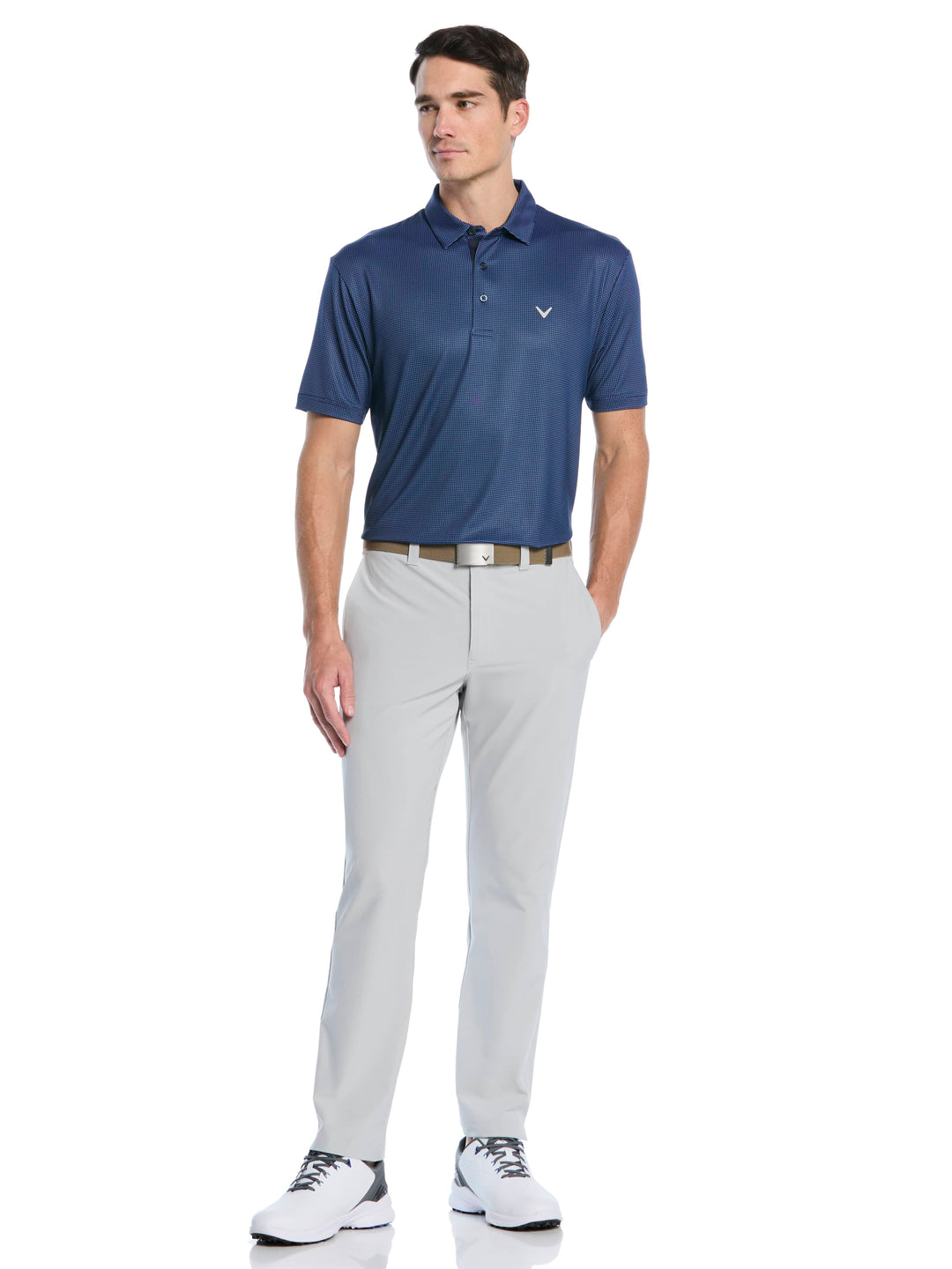 Men's Gingham Print Golf Polo