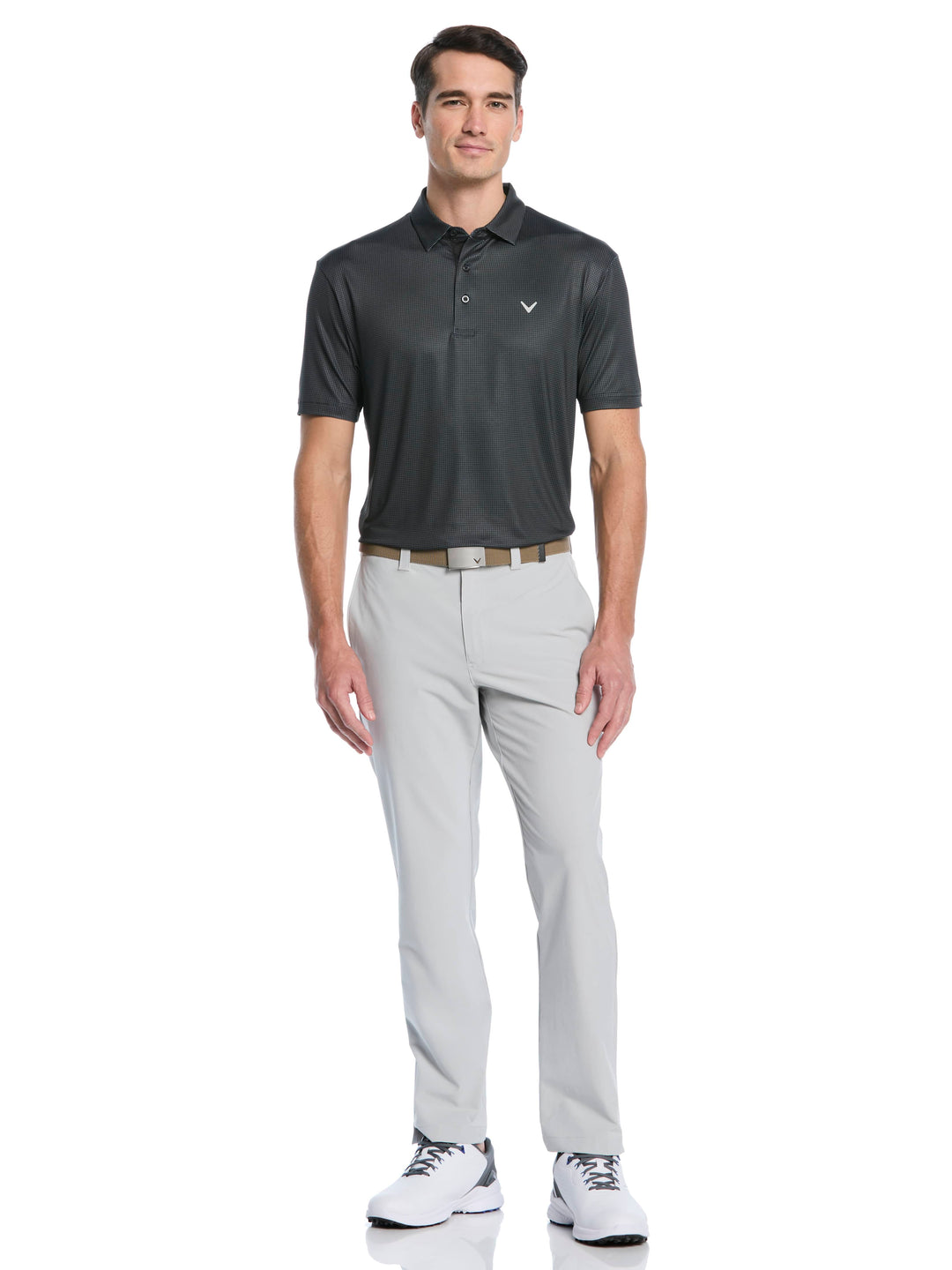 Men's Gingham Print Golf Polo