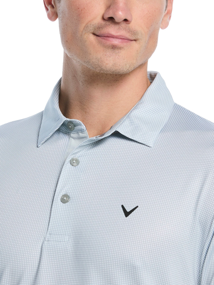 Men's Gingham Print Golf Polo