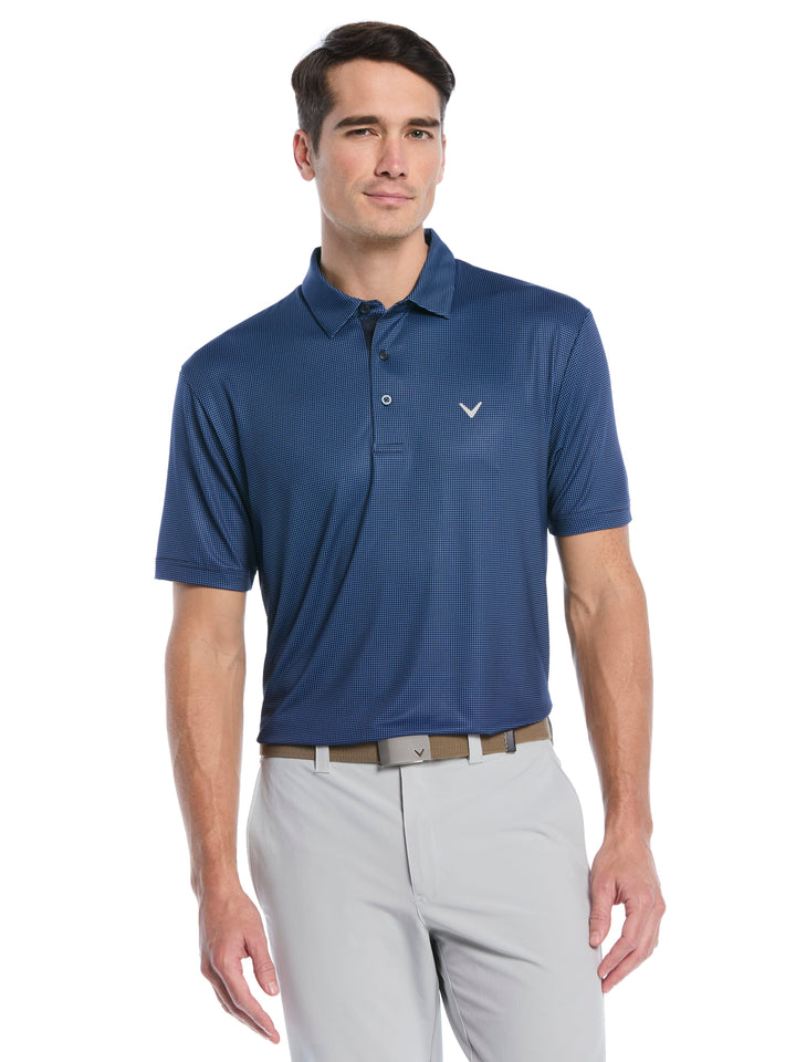 Men's Gingham Print Golf Polo