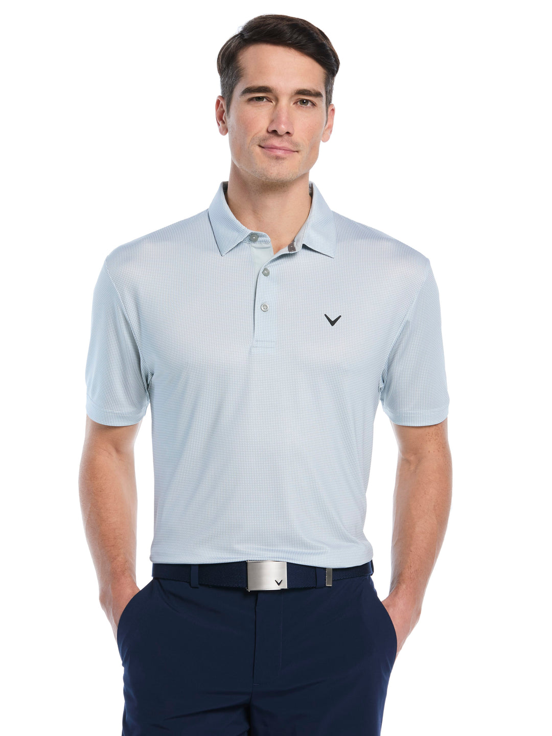 Men's Gingham Print Golf Polo