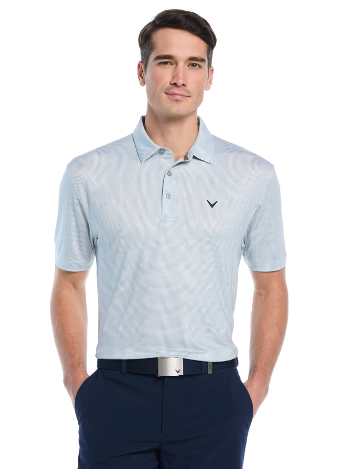 Men's Gingham Print Golf Polo