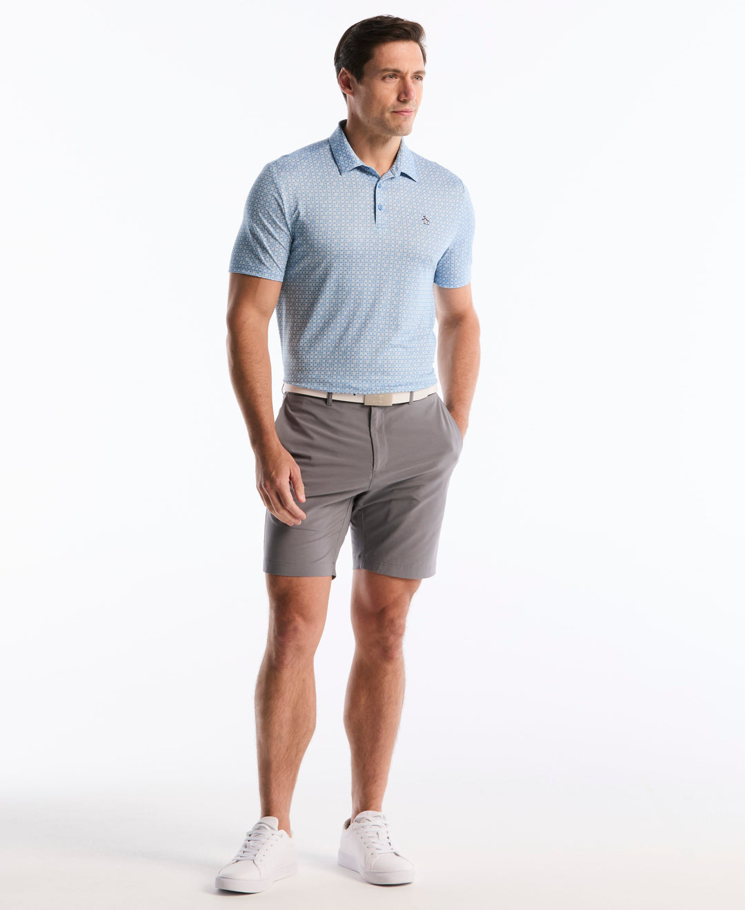 Gingham Print Polo (Blissful Blue) 
