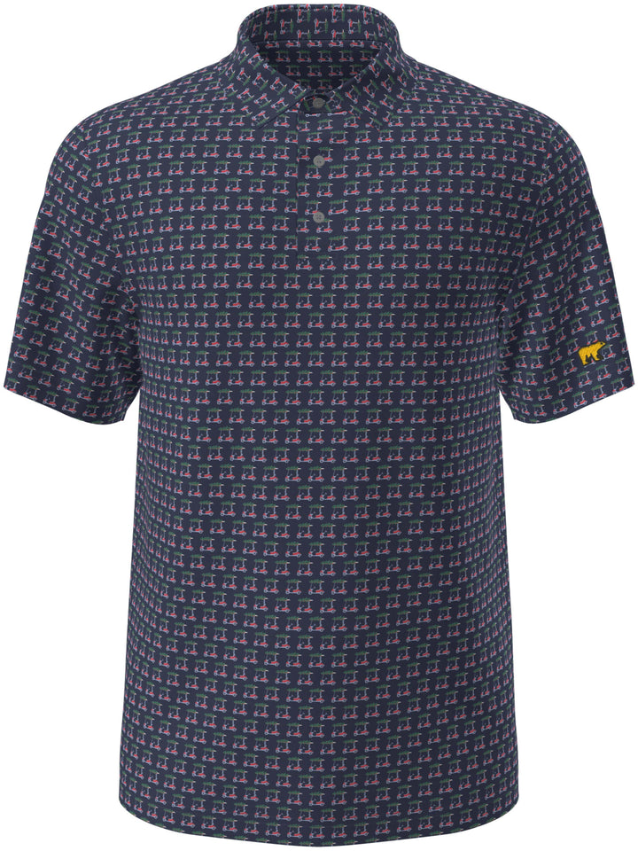 Men's Golf Cart Holiday Conversational Polo