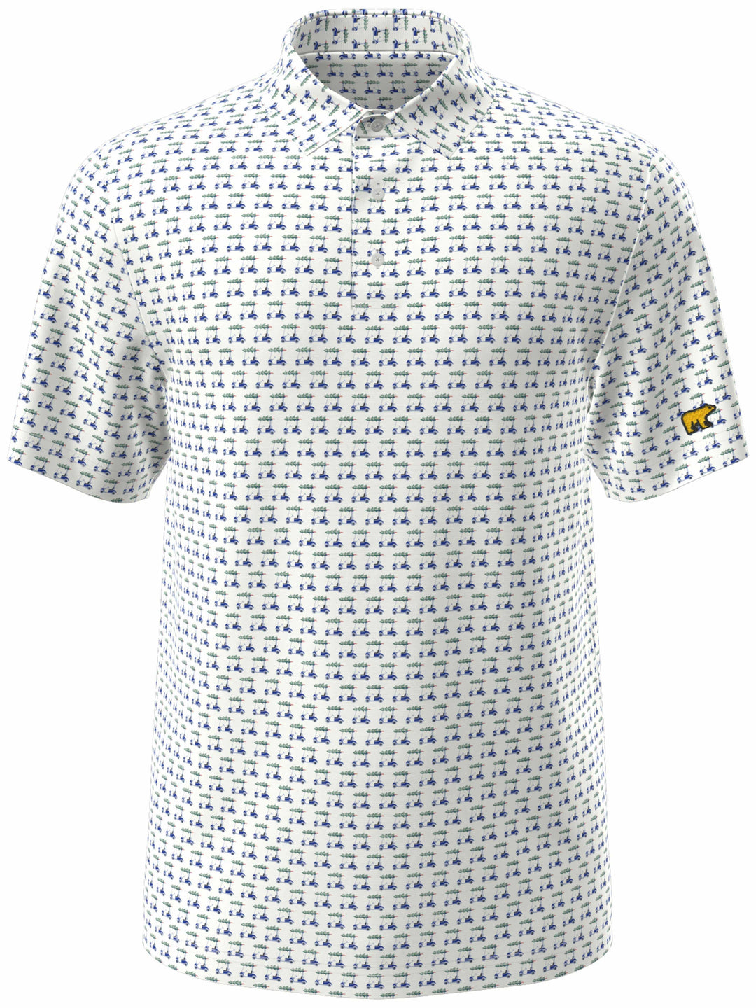Men's Golf Cart Holiday Conversational Polo