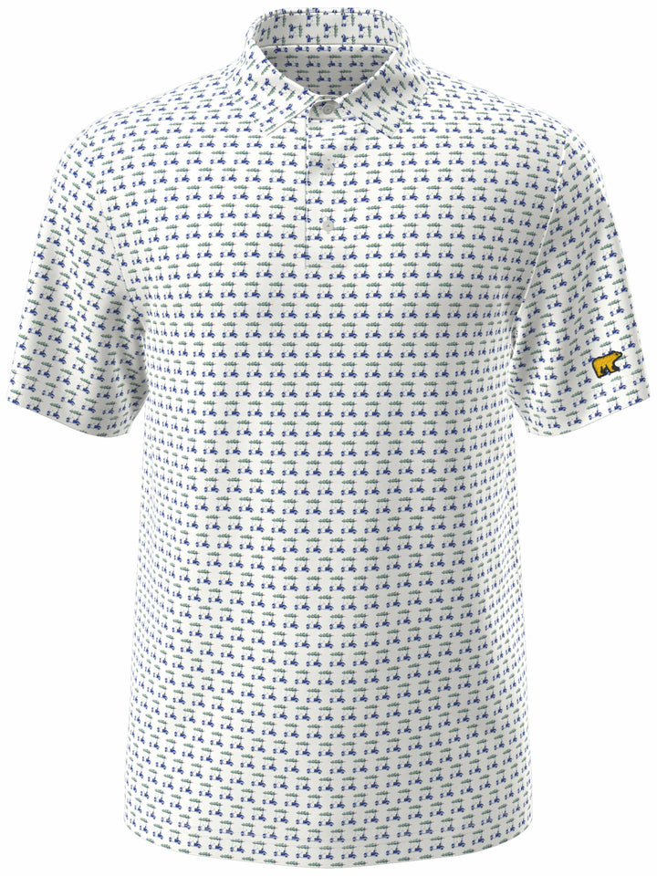 Men's Golf Cart Holiday Conversational Polo