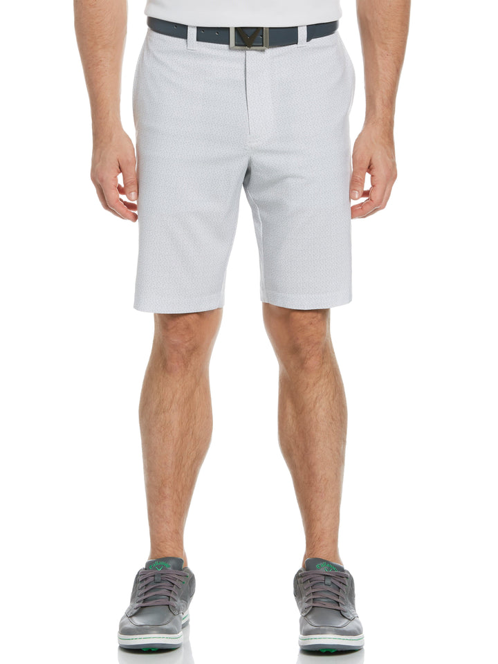 Mens Grid Print Short (Bright White) 