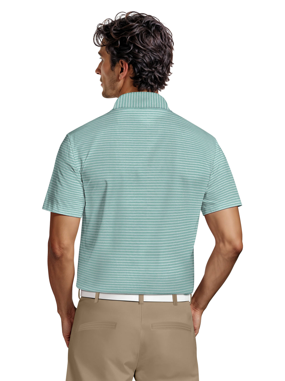Men's Heather Feeder Stripe Golf Polo