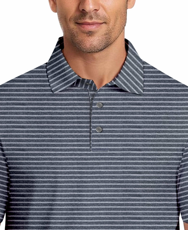 Heather Feeder Stripe Golf Polo (Peacoat Htr) 