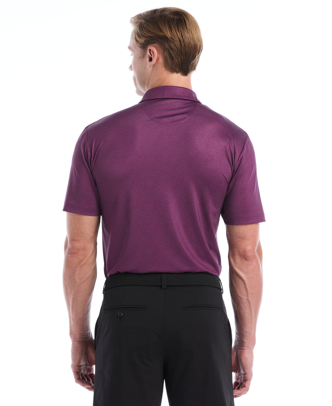 Heather Geo Print Golf Polo (Italian Plum) 