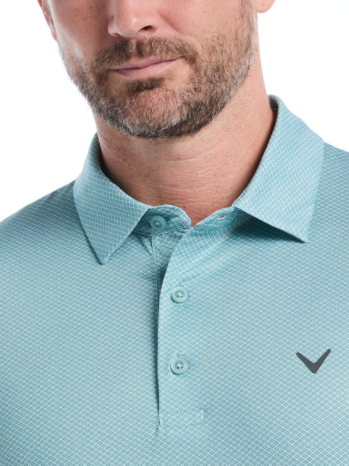 Men's Heather Geo Print Golf Polo
