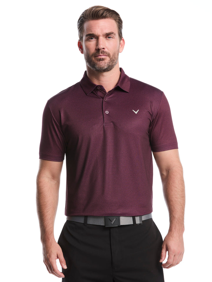 Men's Heather Geo Print Golf Polo