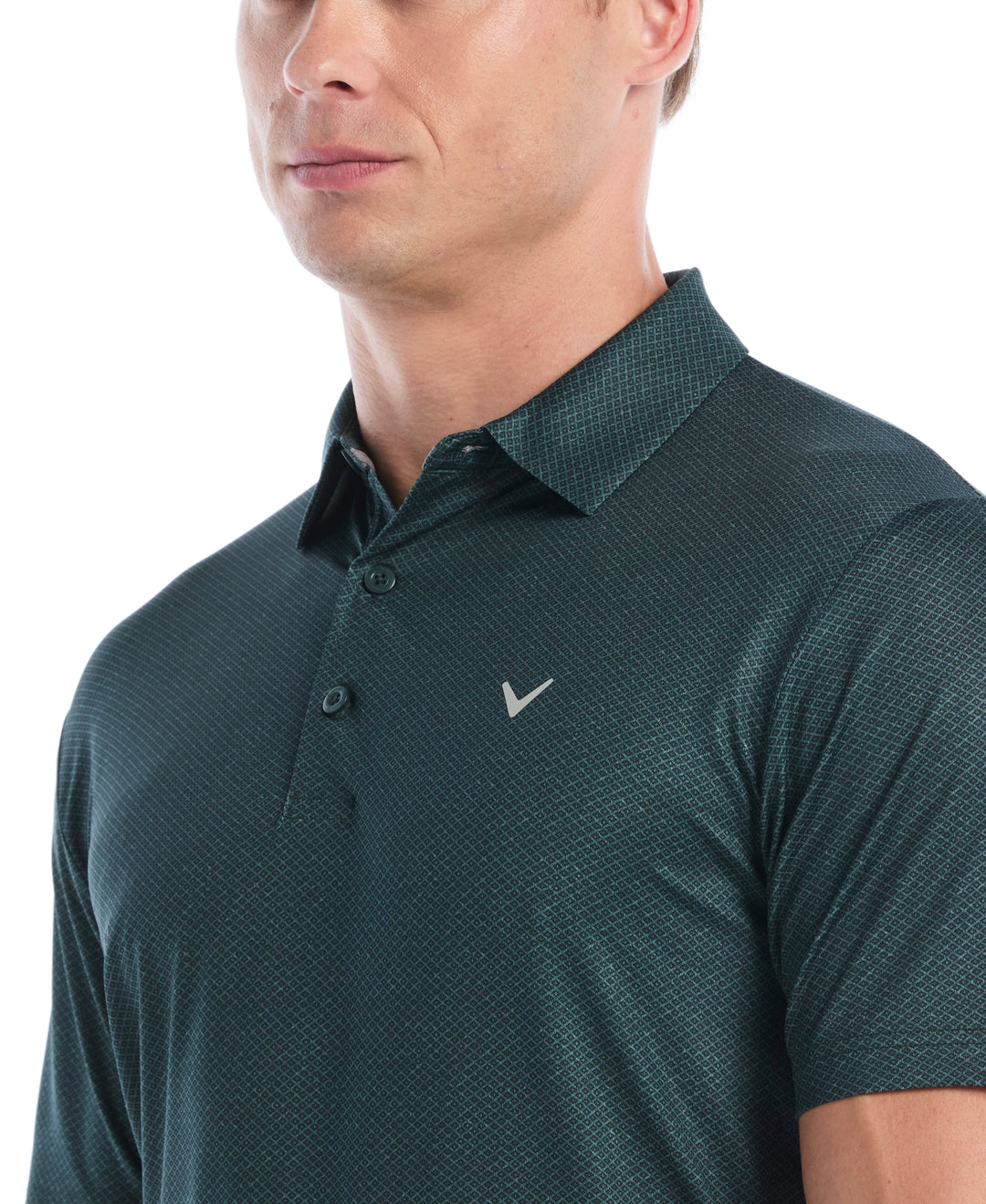 Heather Geo Print Golf Polo (Green Gables) 