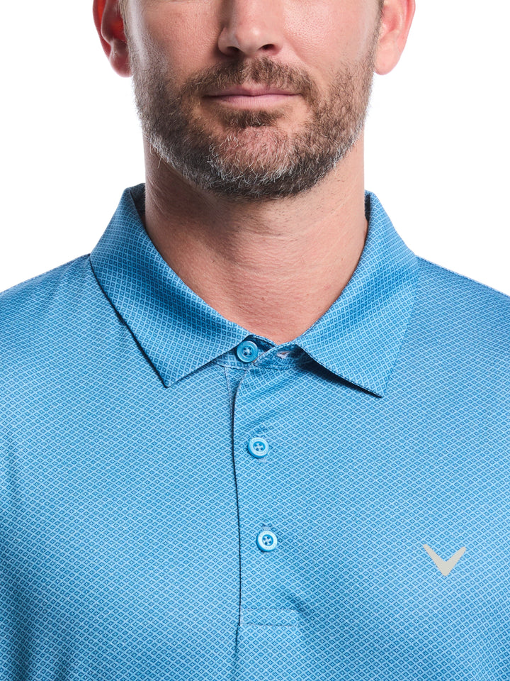 Men's Heather Geo Print Golf Polo