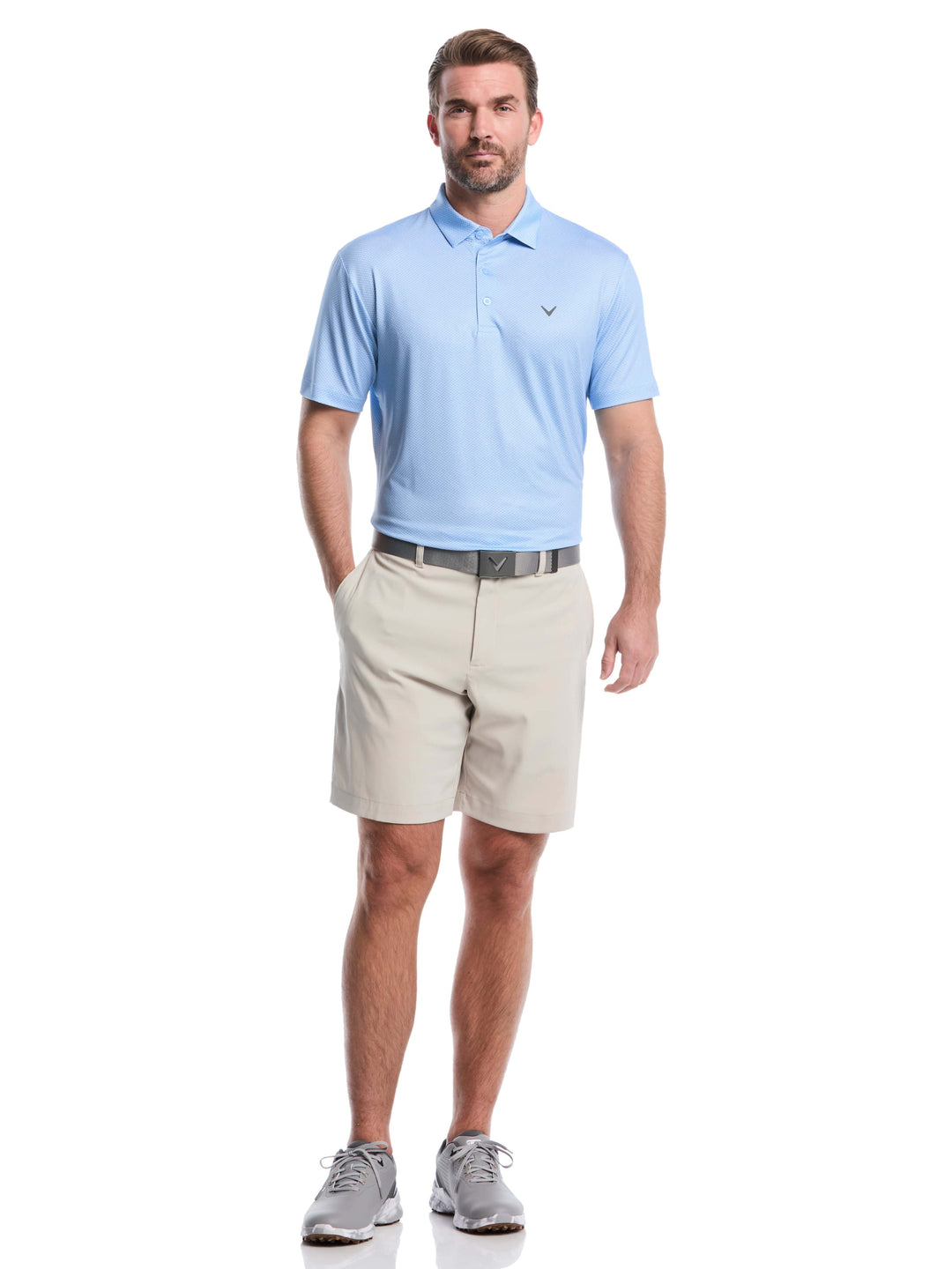 Men's Heather Geo Print Golf Polo