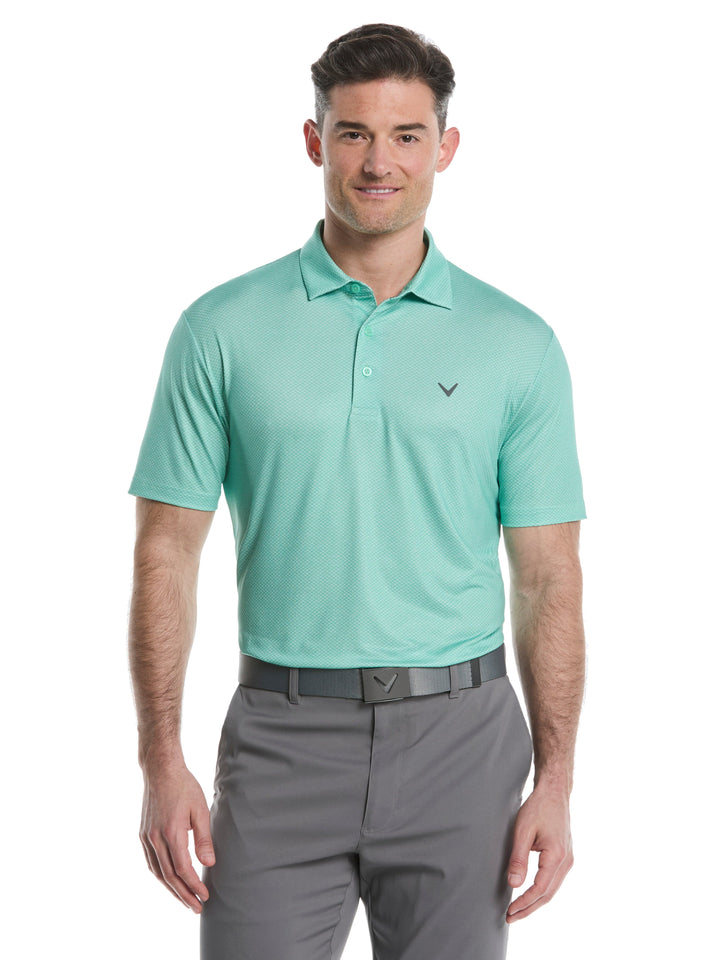 Men's Heather Geo Print Golf Polo