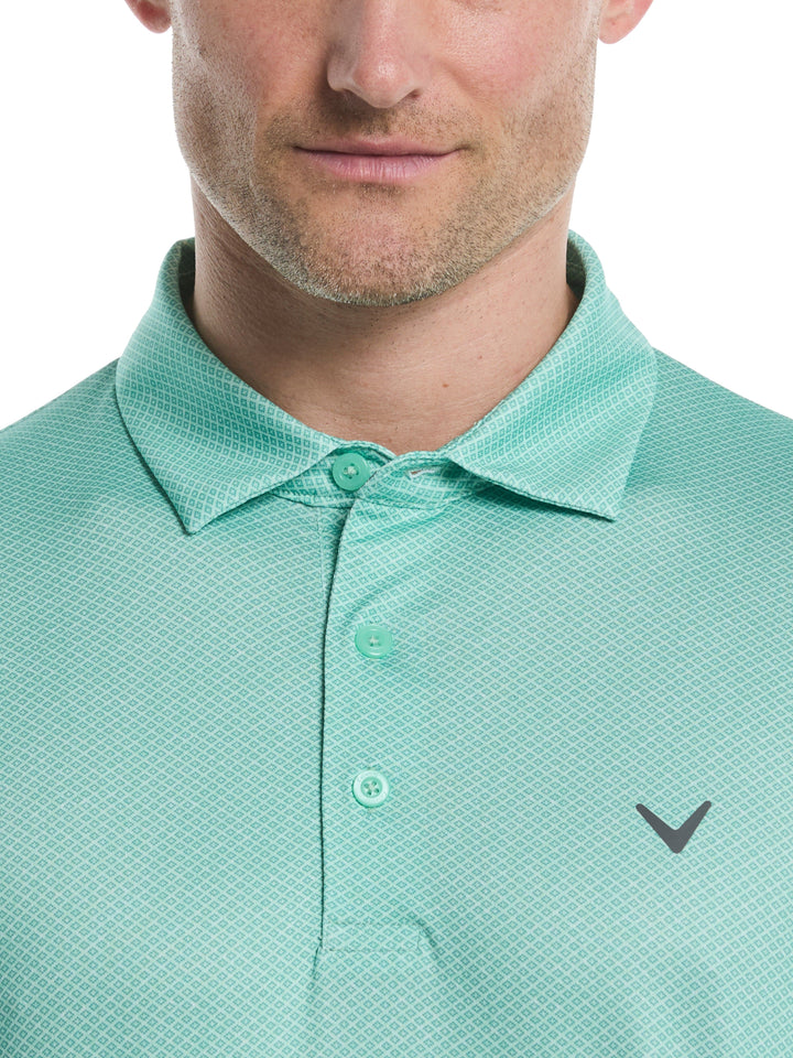Men's Heather Geo Print Golf Polo