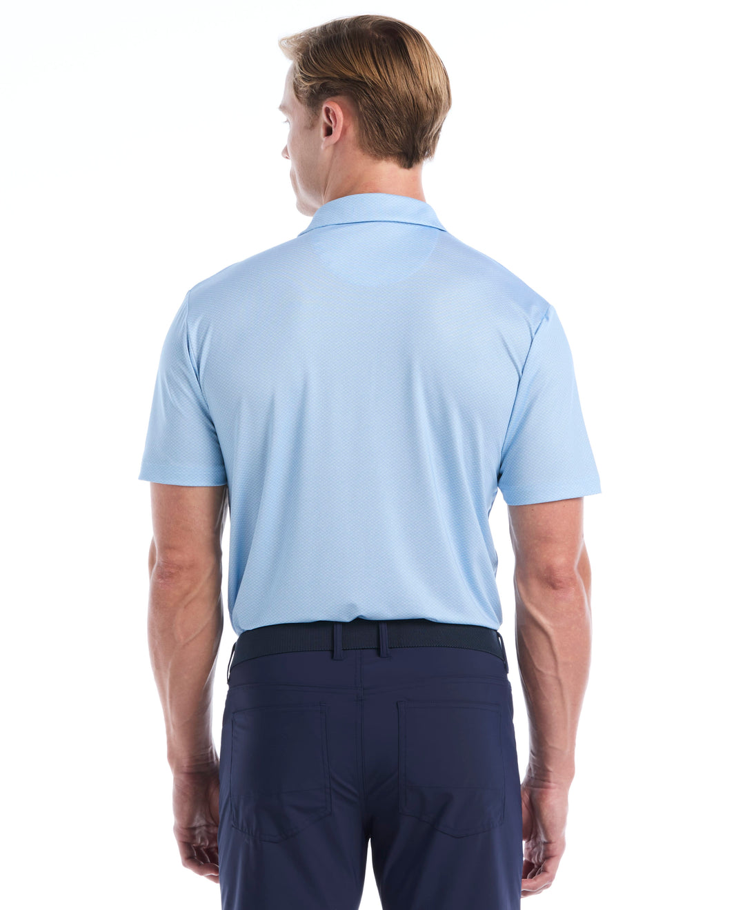 Heather Geo Print Golf Polo (Cerulean) 