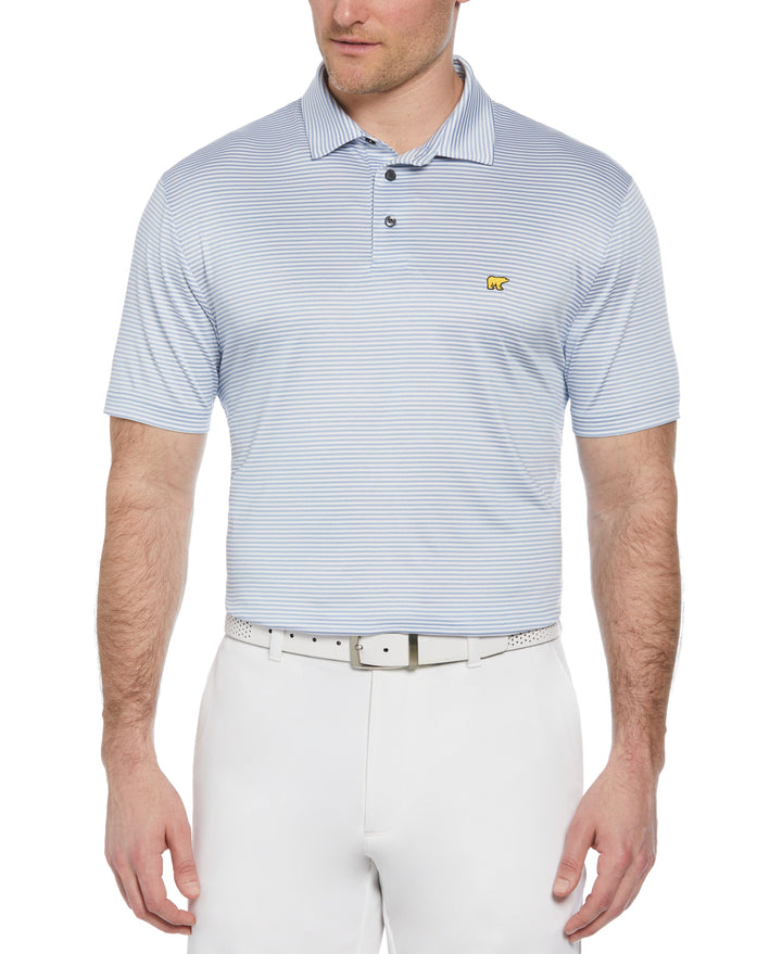 Short Sleeve Two Color Stripe Polo (Bel Air Blue) 