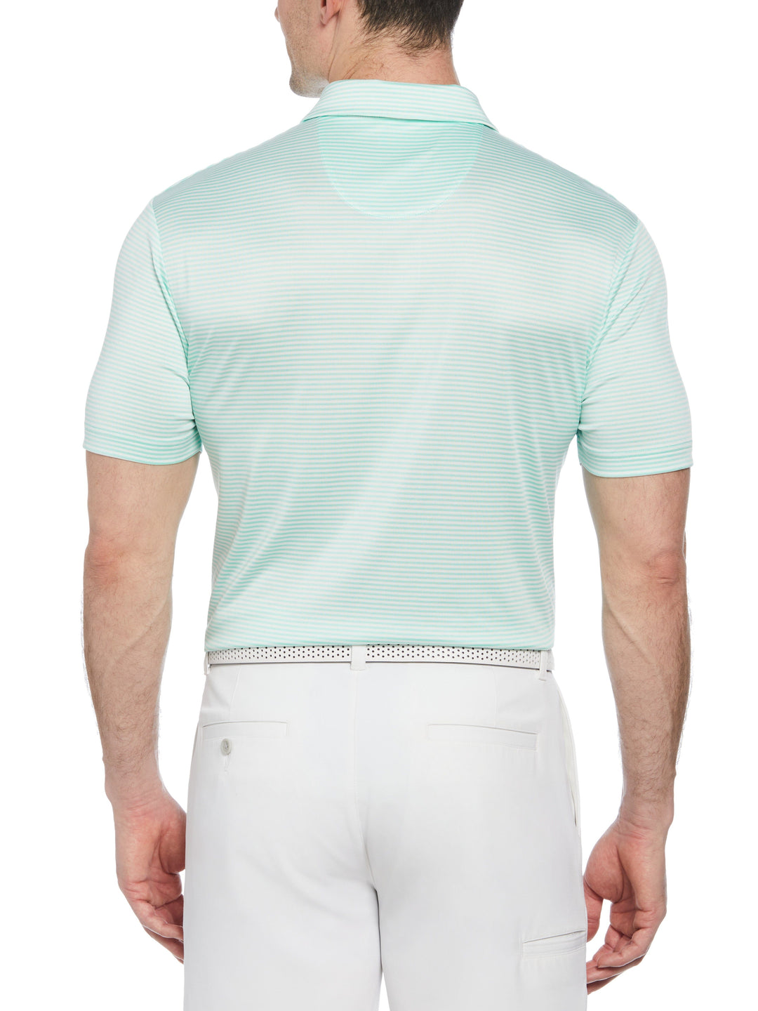 Men's Heathered Two Color Stripe Polo