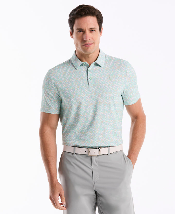 Framed Floral Golf Polo (Lichen) 