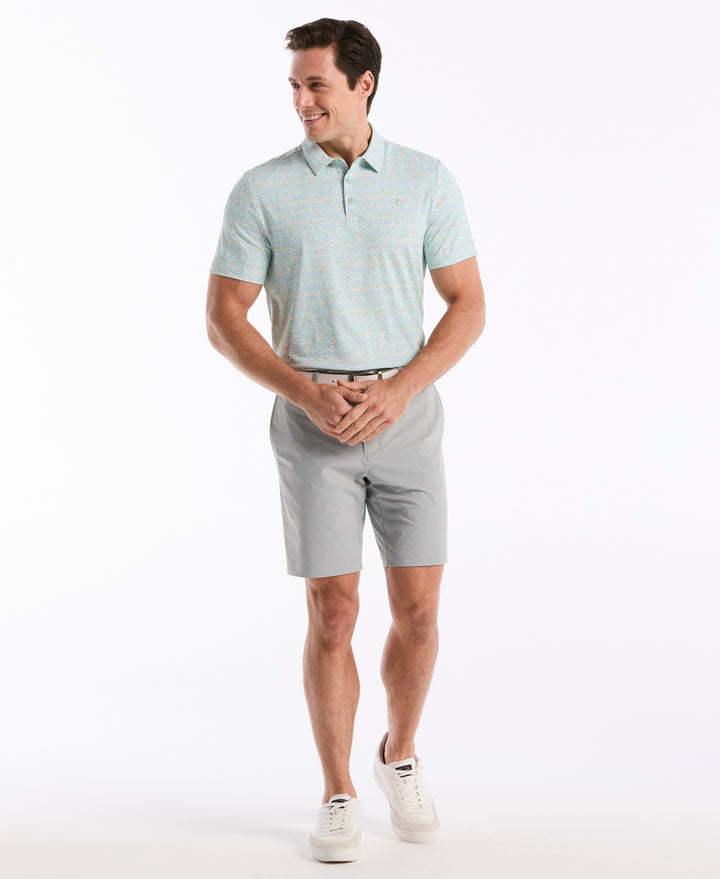Framed Floral Golf Polo (Lichen) 