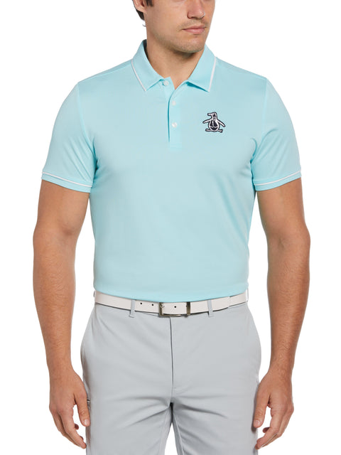 Oversized Pete Tipped Short Sleeve Golf Polo Shirt (Tanager Turquoise) 