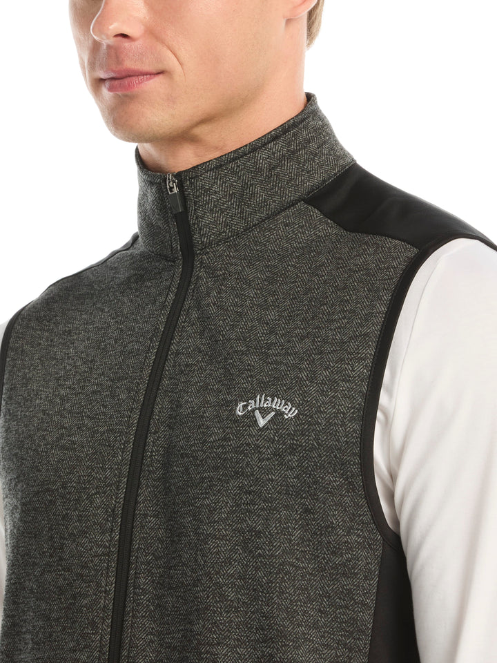 Men's Herringbone Midweight Full Zip Vest