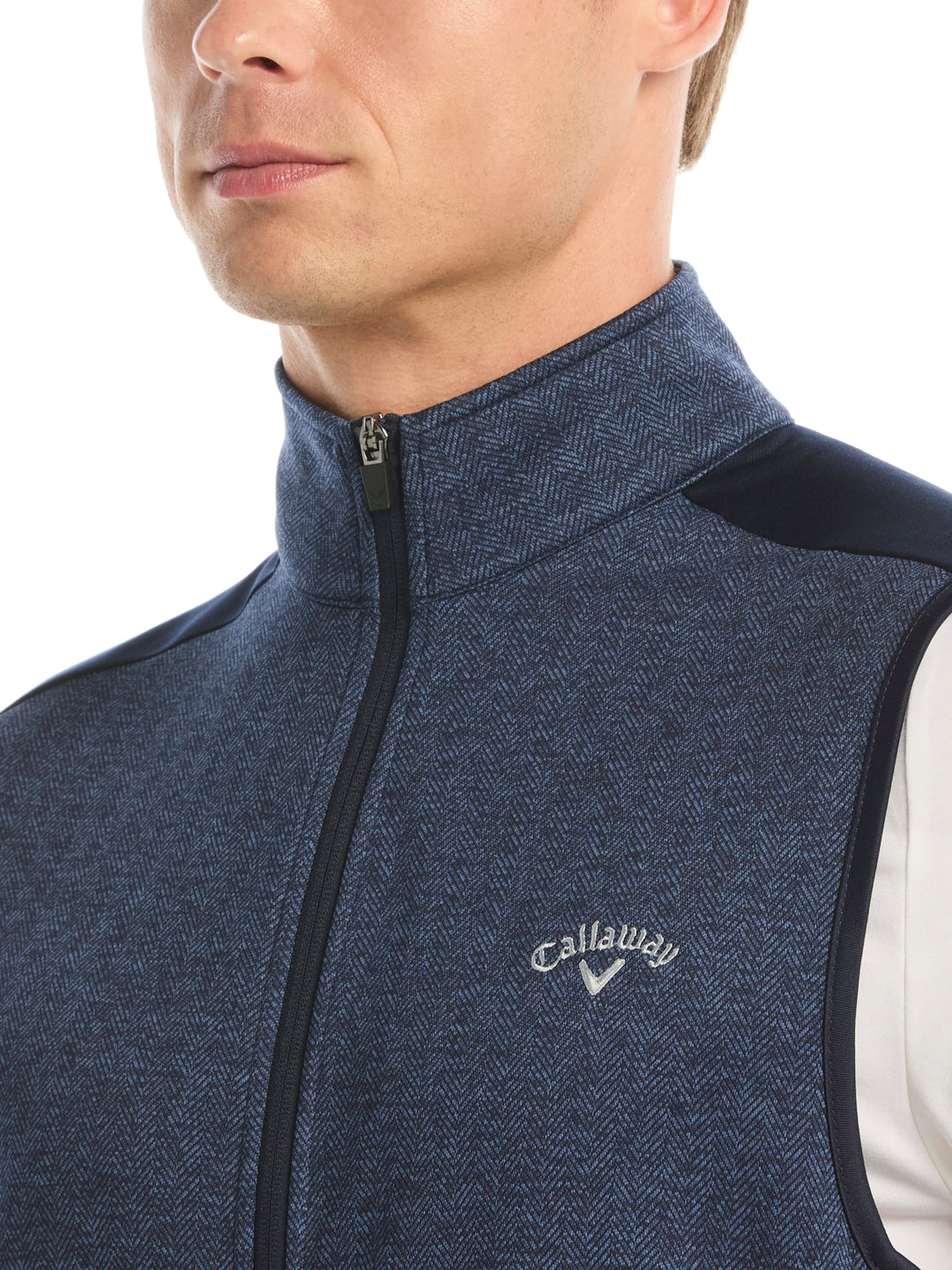 Men's Herringbone Midweight Full Zip Vest