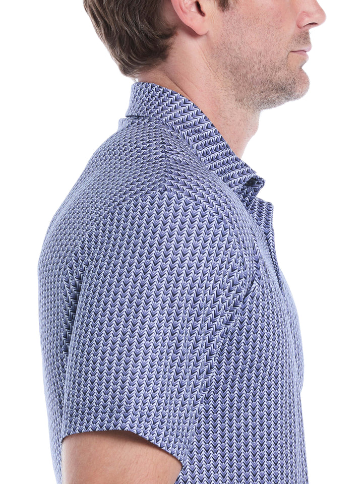 Men's Herringbone Print Golf Polo