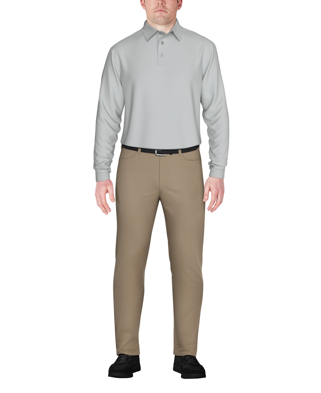 Jacquard Golf Polo (Quarry) 