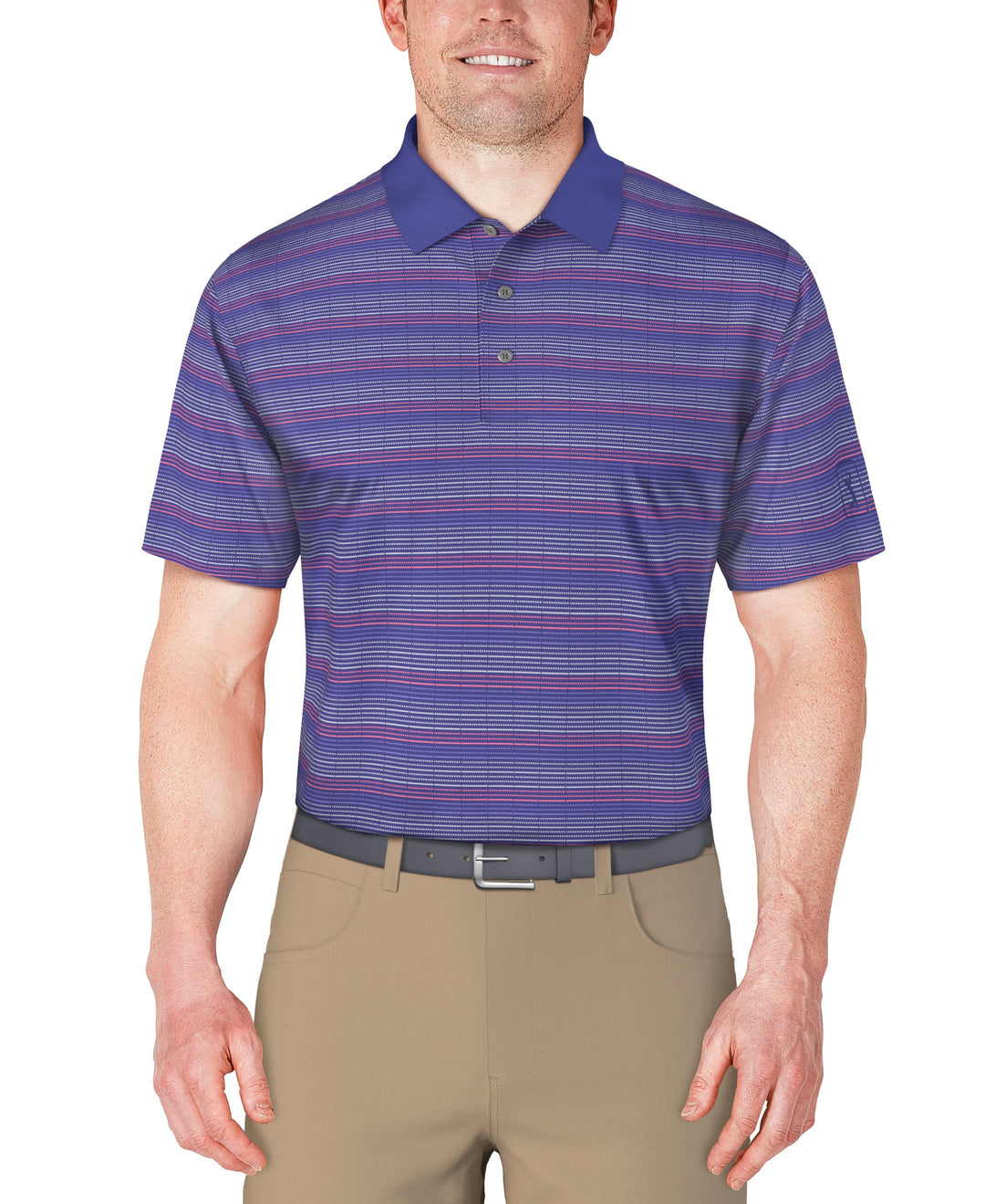 SS Jacquard With Solid Rib Collar (Dazzling Blue) 