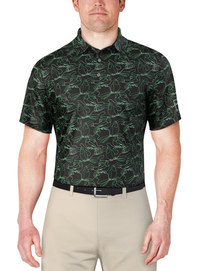 LINEAR TOUCAN PRINTED POLO (Caviar) 