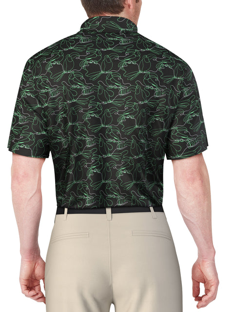 LINEAR TOUCAN PRINTED POLO (Caviar) 