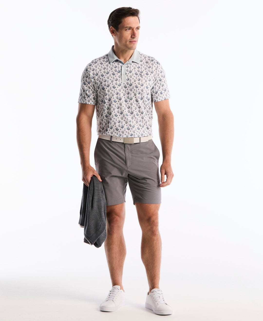 Lemon Drop Print Polo (Bright White) 
