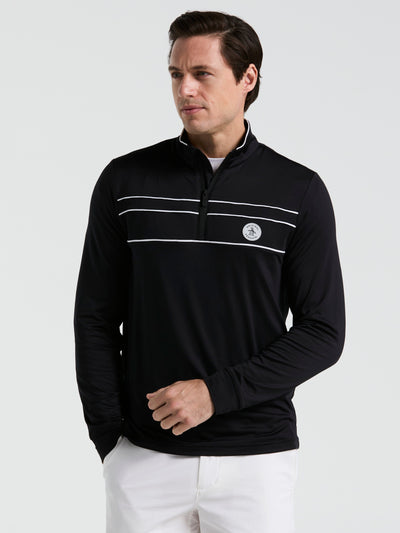 Lightweight 1/4" Zip Corded Pullover Golf Base Layer (Caviar) 