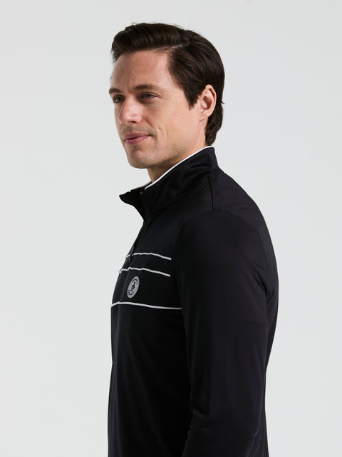 Lightweight 1/4" Zip Corded Pullover Golf Base Layer (Caviar) 