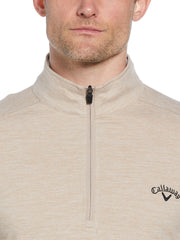 Lightweight 1/4 Zip Golf Pullover (Khaki Htr) 