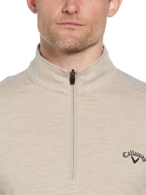 Lightweight 1/4 Zip Golf Pullover (Khaki Htr) 